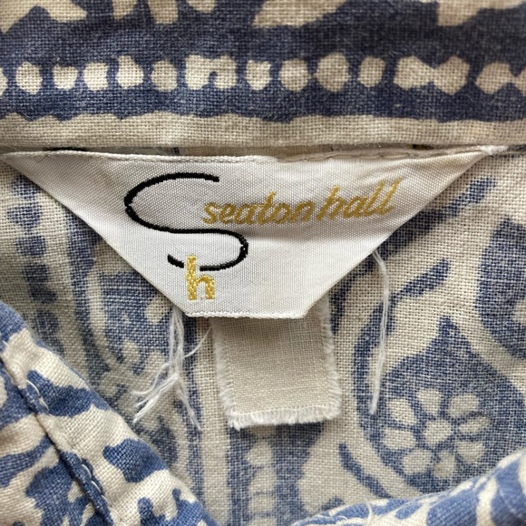 Vintage Seaton Hall Printed Chambray Shirt - Picture 6 of 6